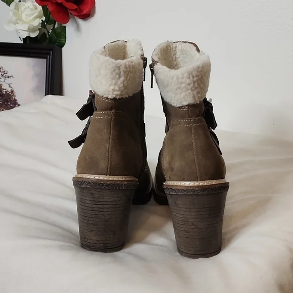 White Mountain Rialto Joker II Brown Suede Chunky Chastity Boots Sherpa Warm - Picture 6 of 16